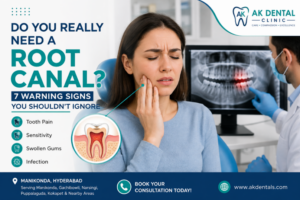 Root canal warning signs banner